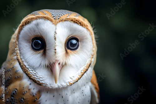 cute owl, head close-up, looking at the camera, space for text © Svitlana Sylenko