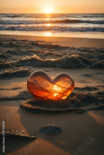 heart on the beach, valentine, valentine's day, love