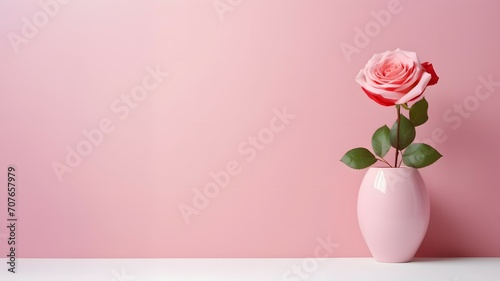 Single Pink Rose in Elegant Vase