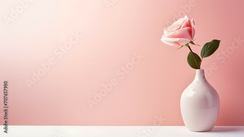Single Pink Rose in Elegant Vase