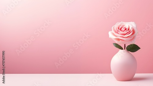 Single Pink Rose in Elegant Vase