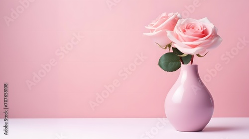 Single Pink Rose in Elegant Vase