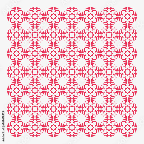 Seamless pattern with red flowers