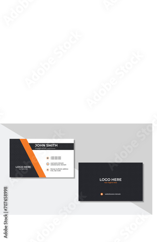 Simple corporate business card design  stationery, black, clean photo