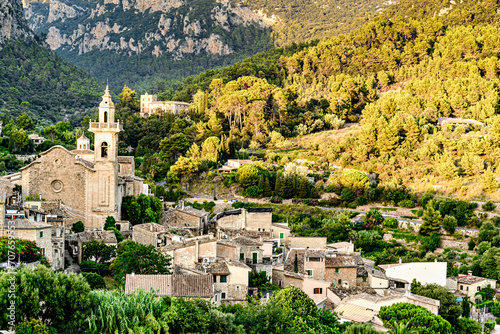 Beautiful views of the famous and picturesque town of Valldemosa Mallorca Balearic Islands Spain 