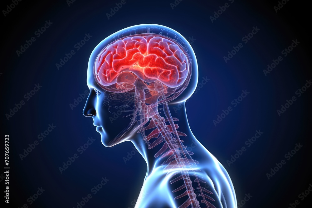Brain Illustration depicts the intersection of psychology, cognitive psychology, neuropsychology, and psychobiology. Explore cognitive functions and emotional intelligence neural neuro psychology