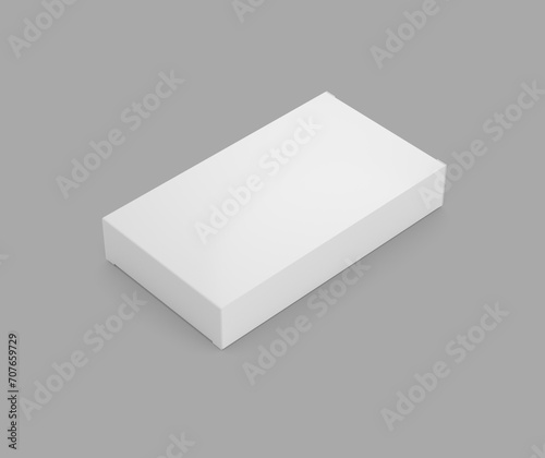 3d Empty White Rectangular Box Mockup For Pharmacy Packaging Concept Grey Background 3d Illustration