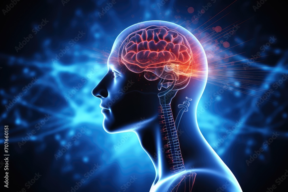 Φωτογραφία Brain Illustration depicts the intersection of psychology, cognitive psychology, neuropsychology, and psychobiology