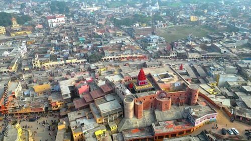 Ayodhya Drone view Shri Ram Mandir, Shri Hanuman Garhi Mandir, Lata Mangeshkar Chowk and Ram ki Paidi Ghats © shalender