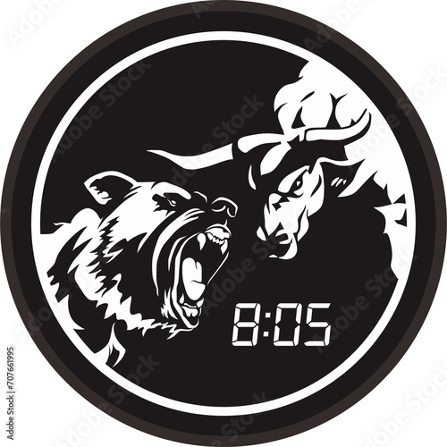 bear versus buffallow in trading photo
