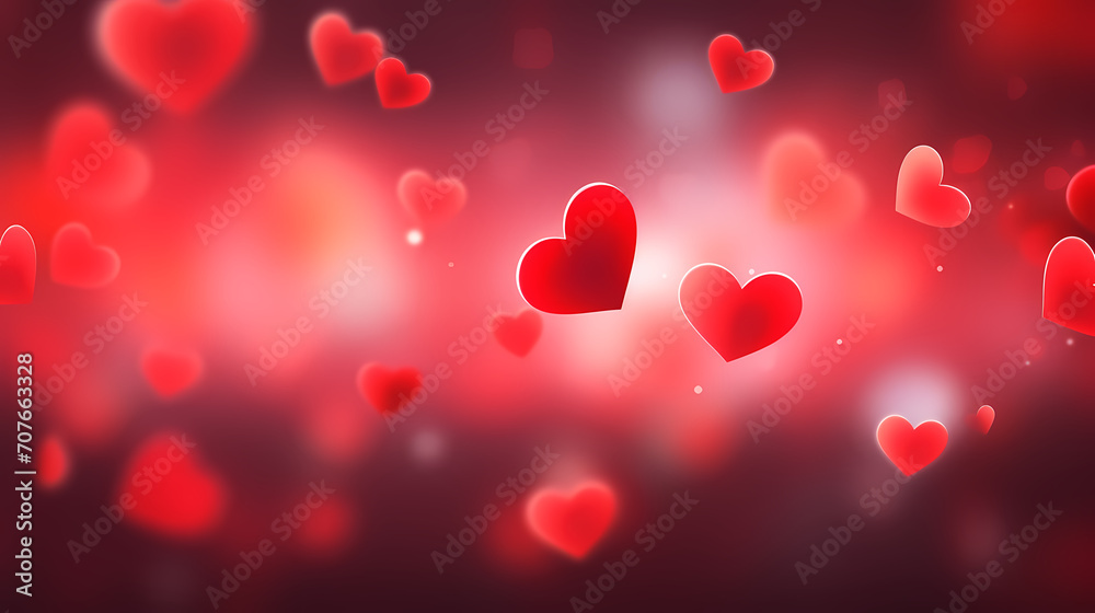 Valentine's Day, love hearts, red hearts, Valentine's Day background, wedding background with blank copy space