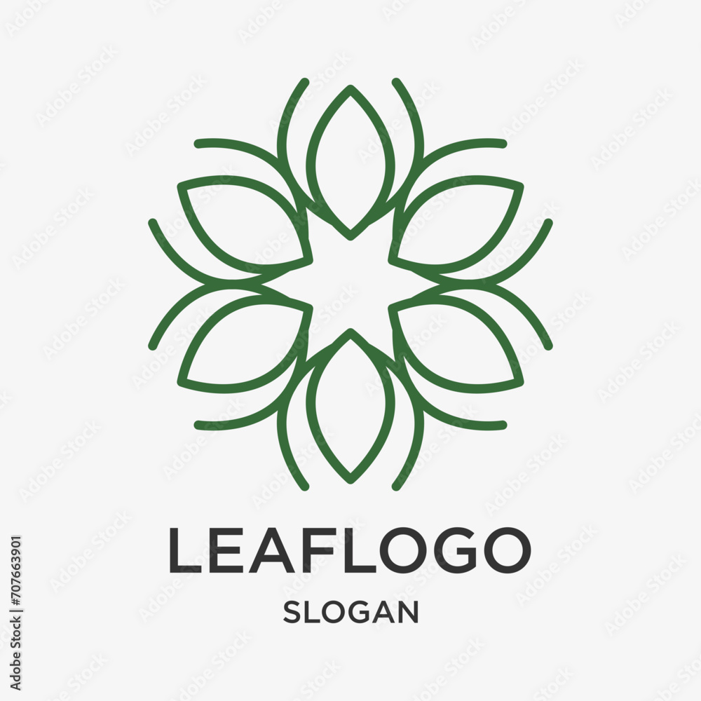 abstract green plant leaf logo