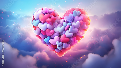 Vibrant Valentine's Day background with red hearts
