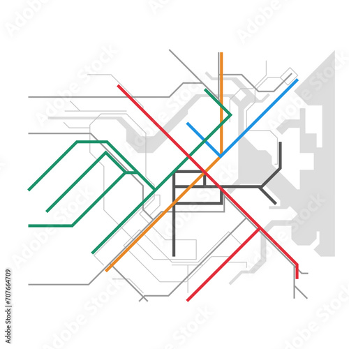 Layered editable vector illustration of Traffic Network Map of Boston America