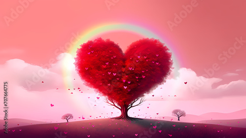 Vibrant Valentine's Day background with red hearts