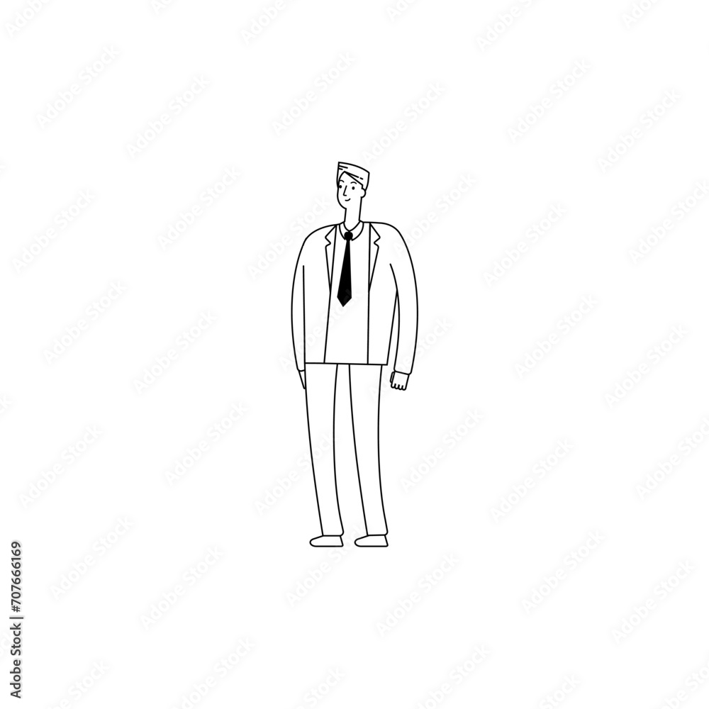 vector pose with black outline illustration vector pose with black outline illustration