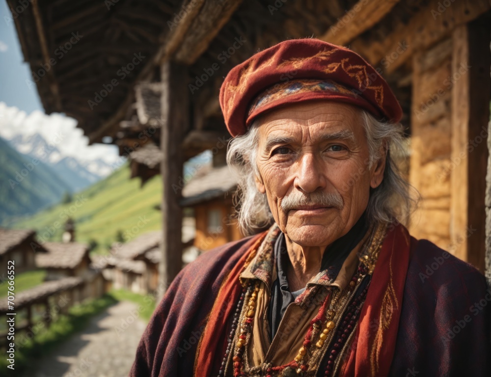 Albanian man showcasing the cultural pride . Generative AI Albanian man showcasing the cultural pride . Generative AI