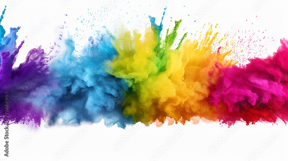 colorful rainbow holi paint color powder explosion