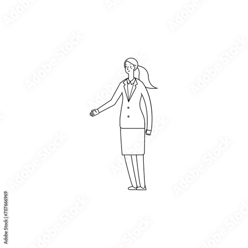 vector pose with black outline illustration © Cute