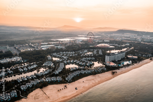 Obraz na płótnie Aerial drone photo of Phu Quoc. Beautiful resort island of Vietnam w salonie