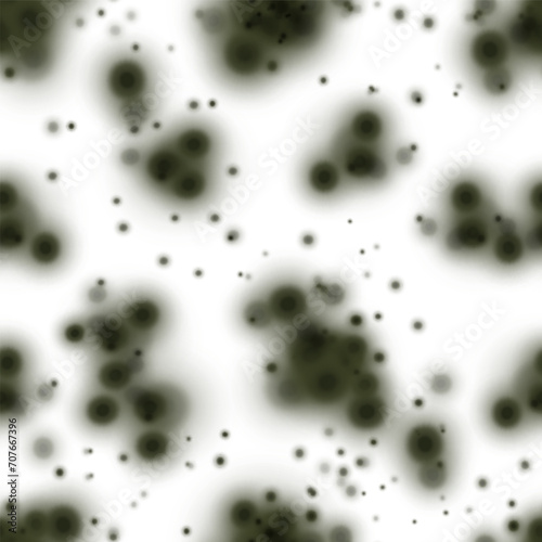 Black mold. Fungus, the wall of an apartment, a house, poisonous spores. Toxic health effects. Wallpaper seamless pattern square.  Vector realistic illustration.