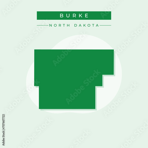Vector illustration vector of Burke map North Dakota