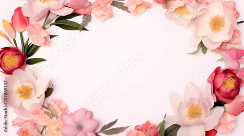Flower composition background, decorative flower background pattern, floral border background © Derby