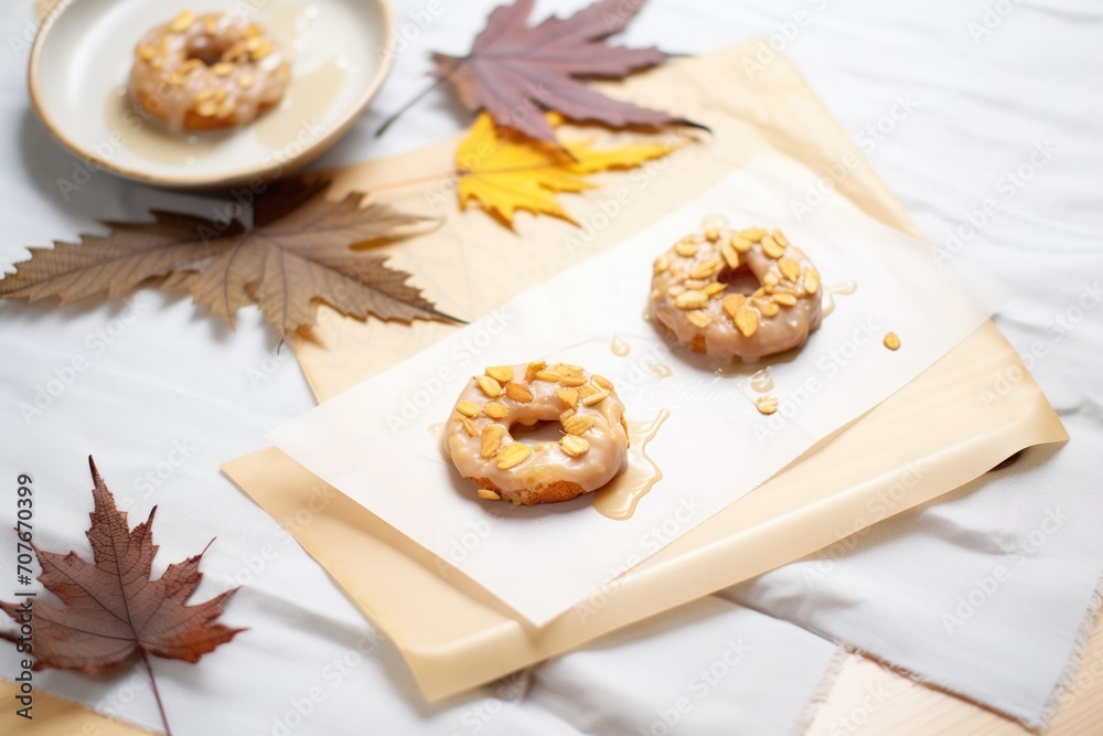 maple bar donuts on parchment paper maple bar donuts on parchment paper