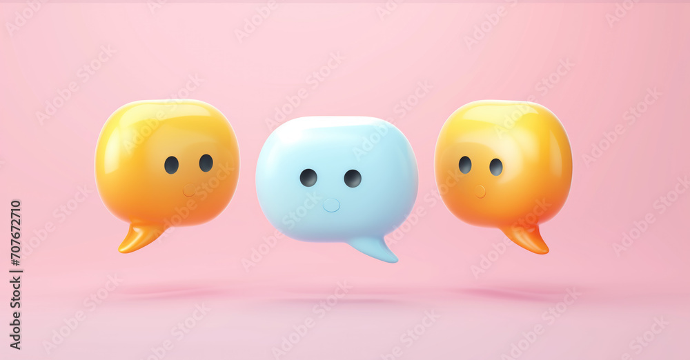 3d new message notification speech bubble. Chat dialog text box for chat on social media icon isolated on pink background minimal cartoon cute 3d new message notification speech bubble. Chat dialog text box for chat on social media icon isolated on pink background minimal cartoon cute