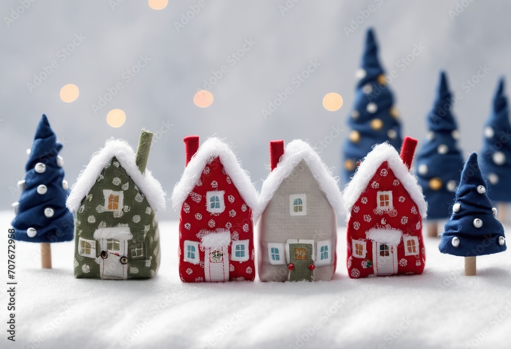 Naklejka premium christmas house in the snow