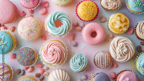 Delightful Assortment of Colorful Cupcakes