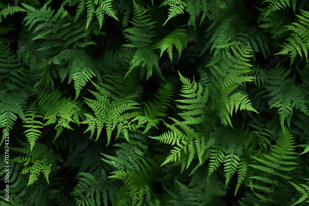 Abstract Green Foliage and Tree in Jungle