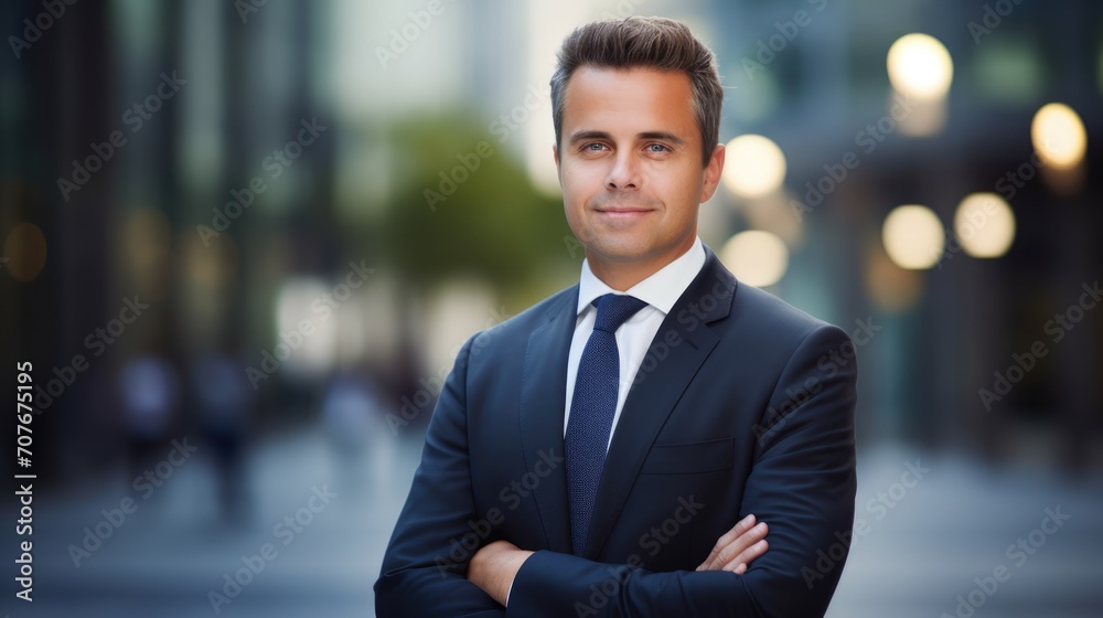 Legal Advisor portrait on blurred background. Smiling middle aged business man Legal Advisor portrait on blurred background. Smiling middle aged business man