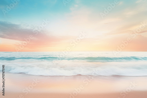 Abstract Blur of Beach with White and Yellow