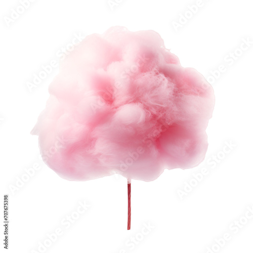 Pink cotton candy isolated on transparent white
