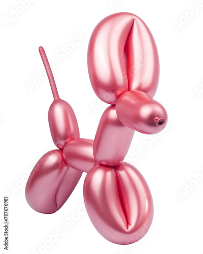 bright balloon dog isolated on the white background