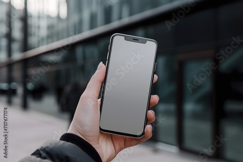 realistic front view smartphone mockup mobile iphone  frame with blank white display  phone with screen