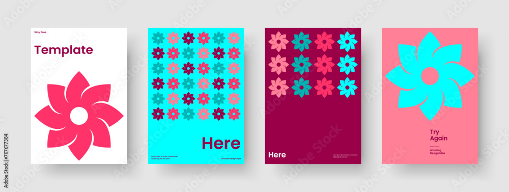 Fototapeta premium Isolated Business Presentation Template. Creative Report Layout. Geometric Flyer Design. Poster. Book Cover. Brochure. Background. Banner. Notebook. Magazine. Advertising. Portfolio. Journal