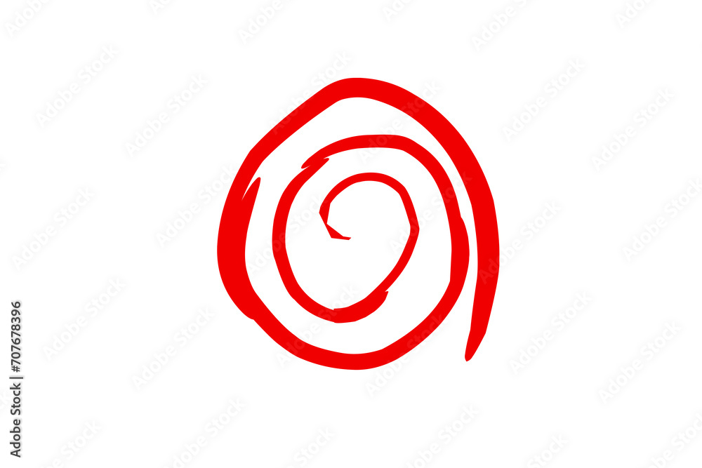 Irregular spiral illustration in red ink. suitable for symbol and logo themes Irregular spiral illustration in red ink. suitable for symbol and logo themes