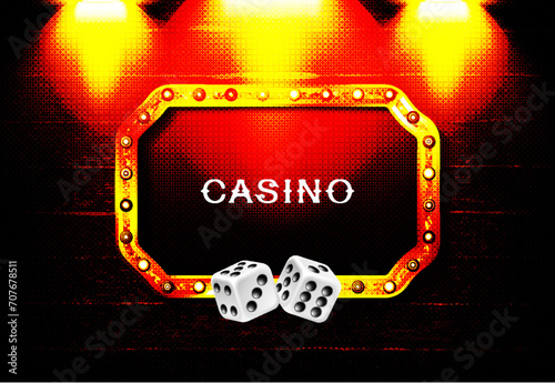 Poker casino poster logo template design