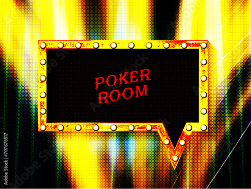 Poker casino poster logo template design