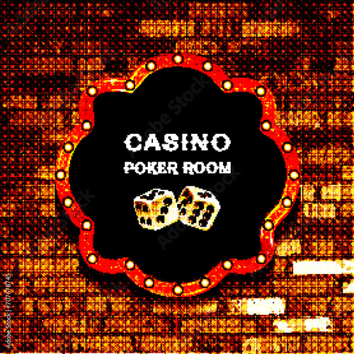 Poker casino poster logo template design