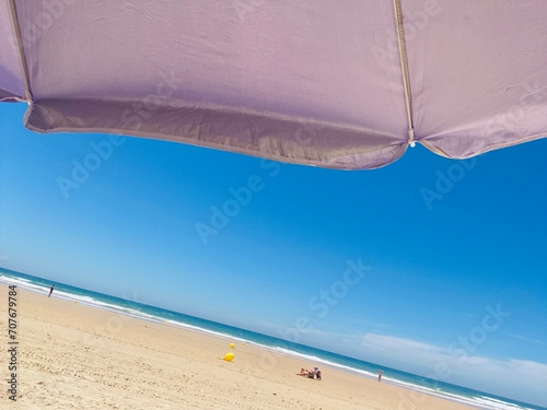 beach umbrella on the beach photo