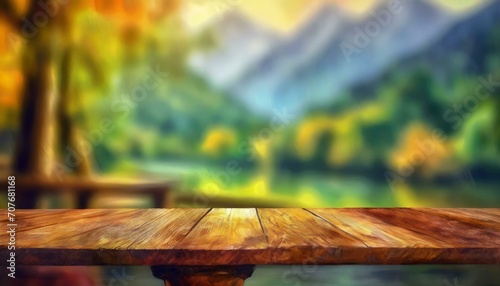 Foto table in the forest