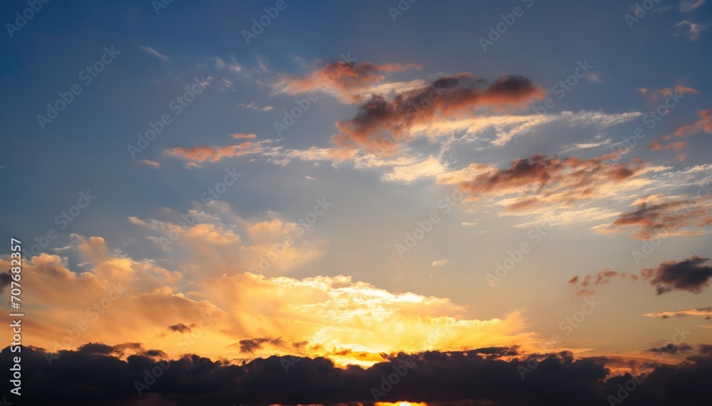 Sunset sky for background or sunrise sky and cloud at the morning