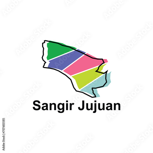 Map City of Sangir Jujuan modern outline, High detailed vector illustration Design Template, suitable for your company photo