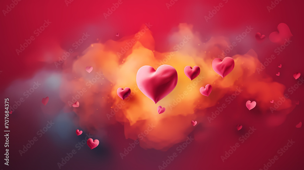 Vibrant Valentine's Day background with red hearts