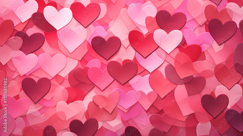 Vibrant Valentine's Day background with red hearts