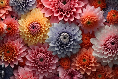 Colorful flowers bloom and fill whole screen Generative AI