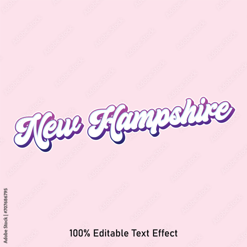 New Hampshire text effect vector. Editable college t-shirt design printable text effect vector